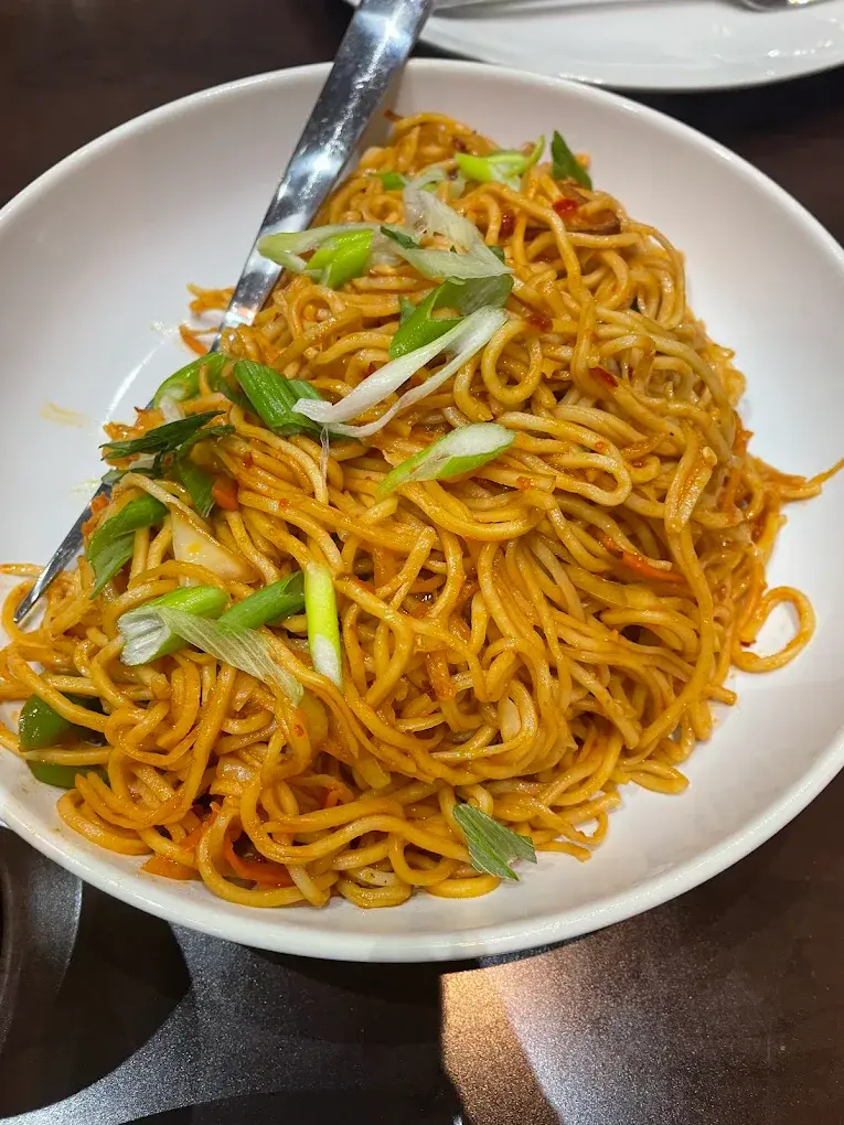 Delicious Veg Hakka Noodles at Garlic and Greens in Edmonton